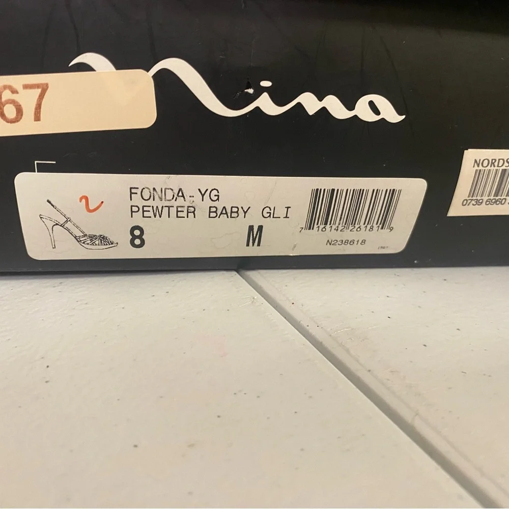 Pewter strappy heels - Picture 2 of 4